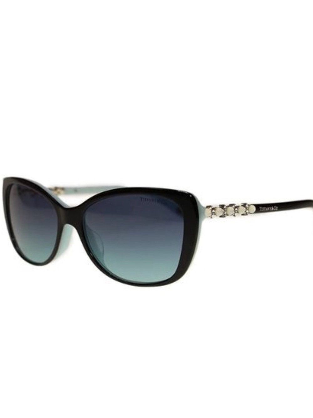 Tiffany & Co. Black Frame Sunglasses with Blue Gradient Lenses
